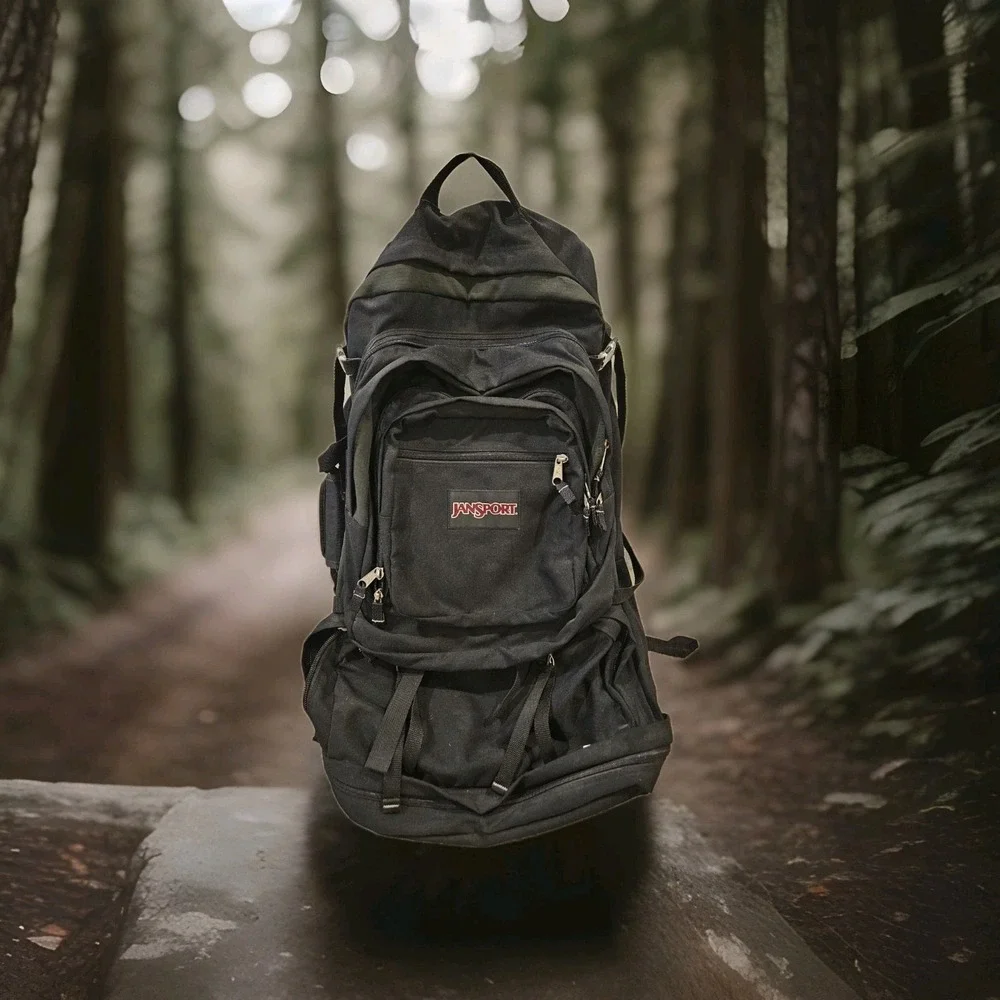 JANSPORT Hiking BACKPACK With Removable Day Pack Black Internal Frame EUC‎ Tall